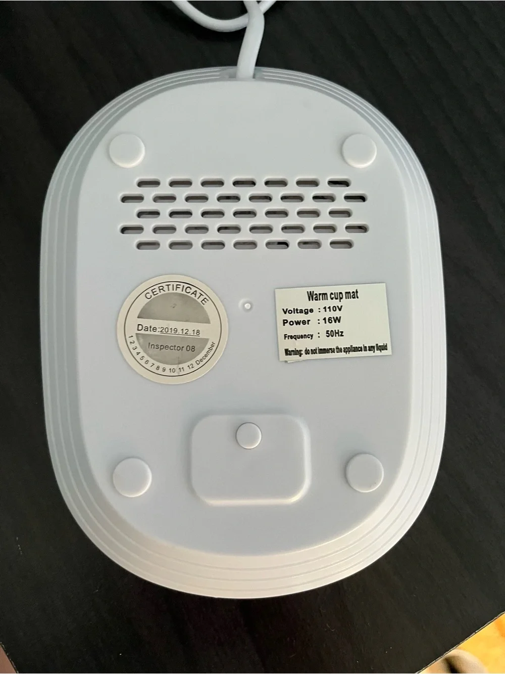 White Electric Beverage Warmer - Portable Mug Heater